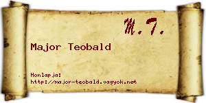 Major Teobald névjegykártya